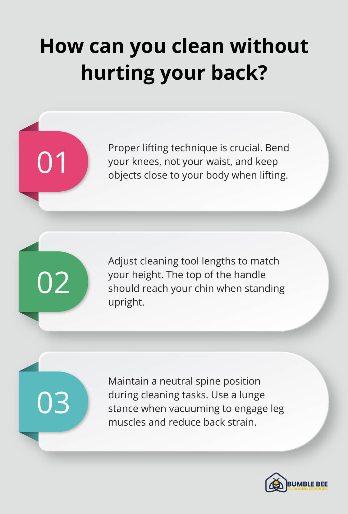 Fact - How can you clean without hurting your back?