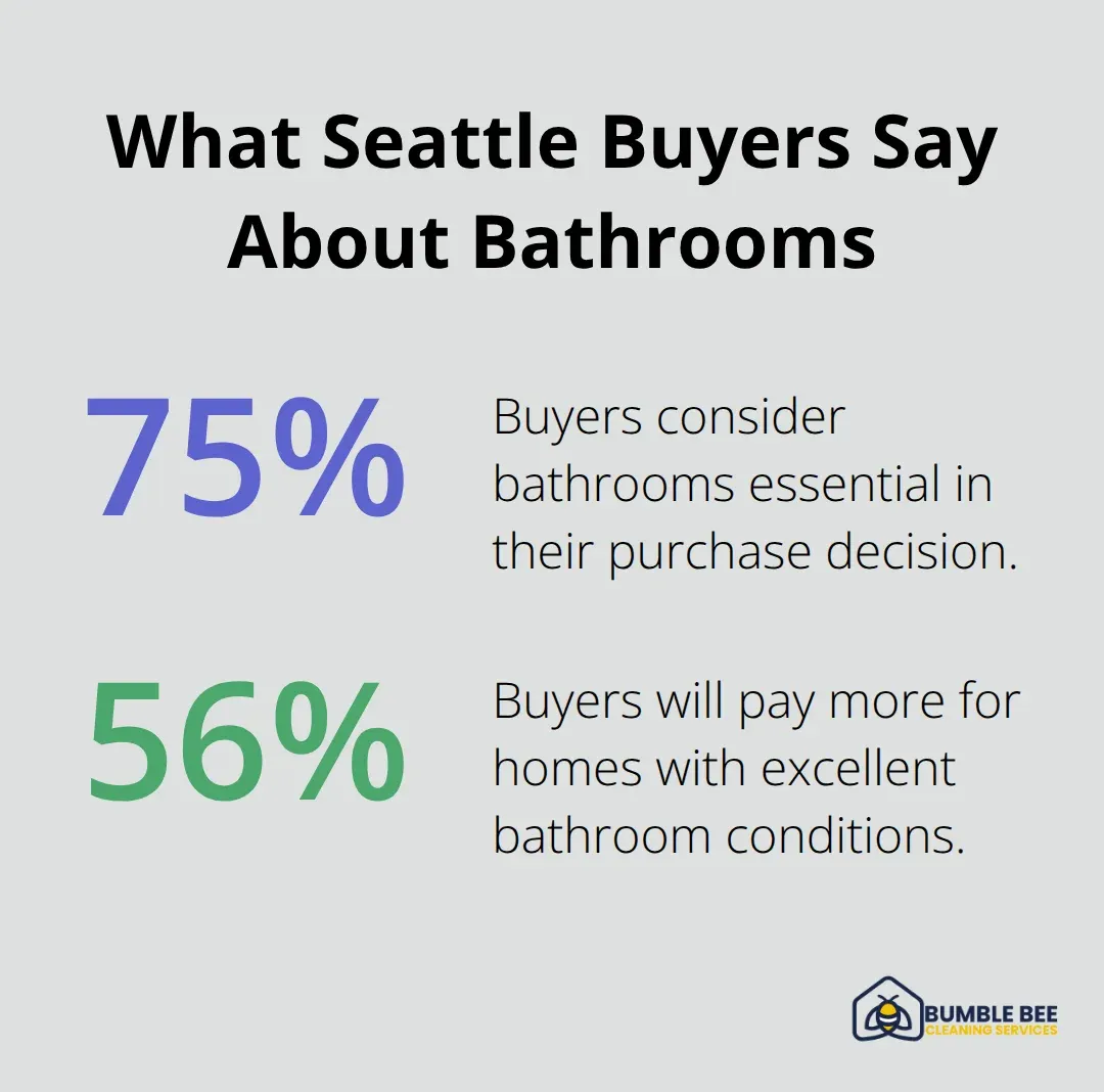 Percentages showing buyer attitudes toward bathroom importance and willingness to pay more - Bathroom deep