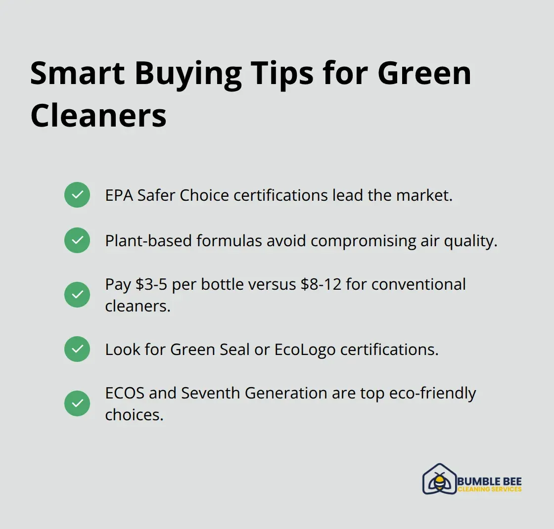 Checklist of store-bought green cleaner tips and certifications for Seattle move-outs