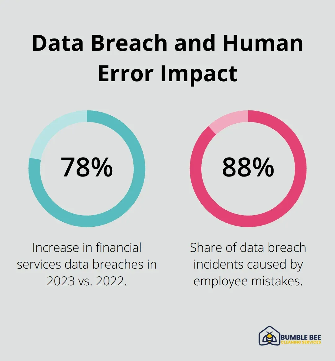 Percentage statistics on breach trends and causes affecting banks - Bank cleaning