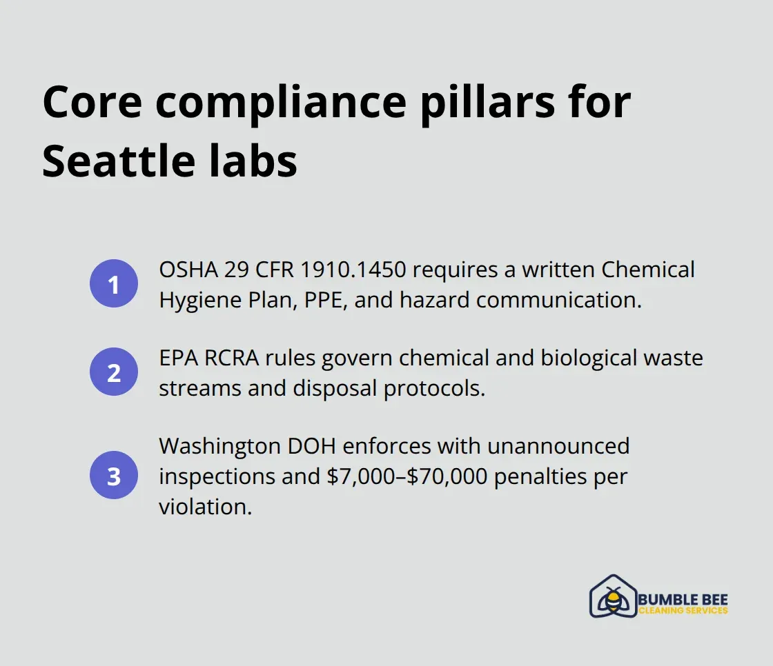 Summary of OSHA, EPA, and Washington DOH enforcement for Seattle laboratories