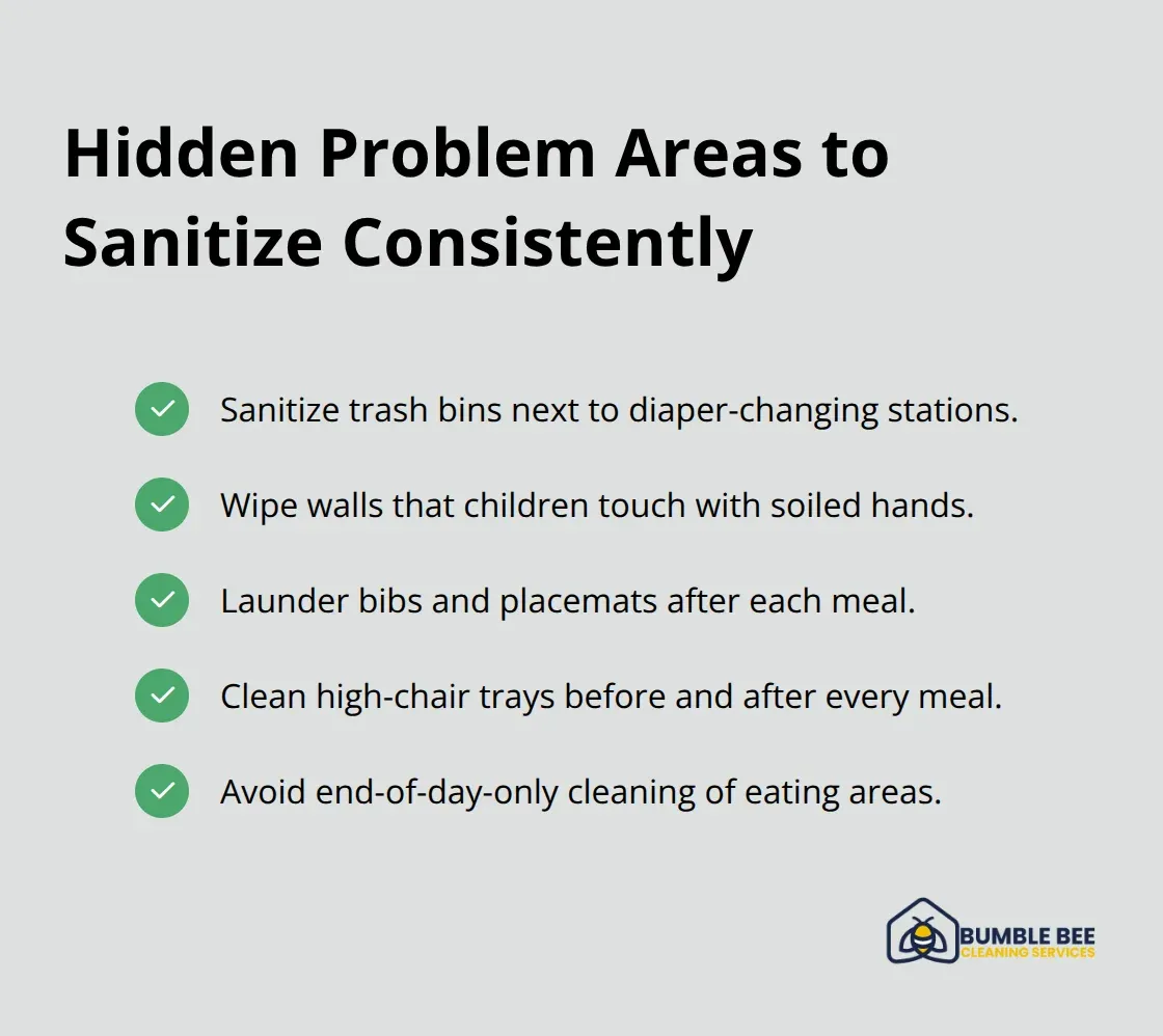 Checklist of overlooked zones that need regular sanitization in childcare settings - Childcare sanitization