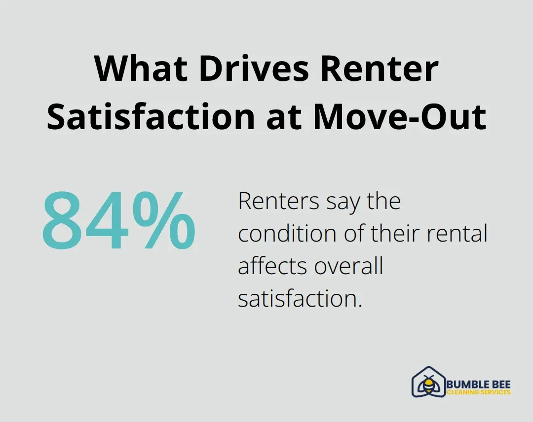 Visualization of the 84% renter satisfaction statistic tied to unit condition at move-out. - Tenant satisfaction